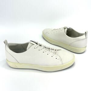 Ecco Women Danish Design Sneakers Size 10 White Leather Lace-Up Unisex Shoes